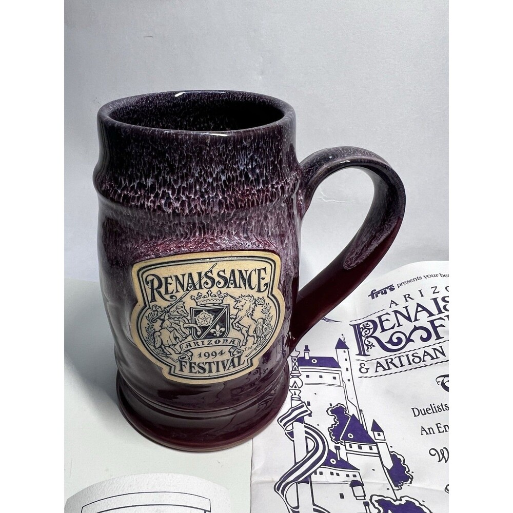 1994 Arizona Renaissance Festival Mug Peter Deneen Pottery Hand Thrown 38/300